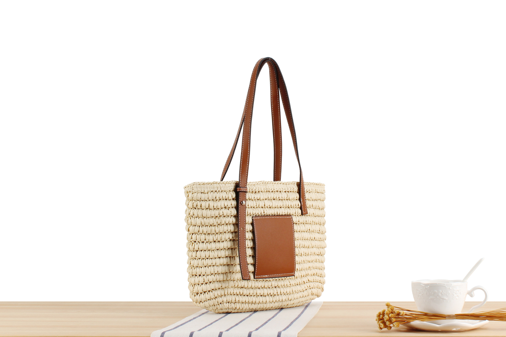 Damen Stroh Schultertasche Im Pastoralstil Für Den Strand_voghion.com