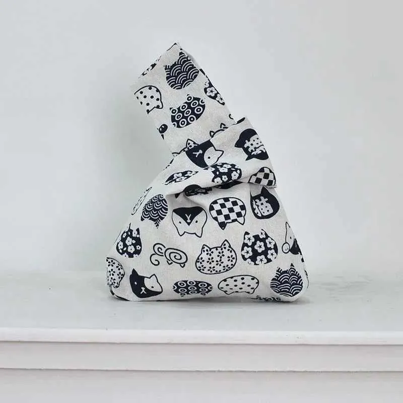 Borsa da polso Kai in stile giapponese con nodo da bar da donna, portafoglio caldo per monete e borsa per feste con cellulare Y241106_voghion.com