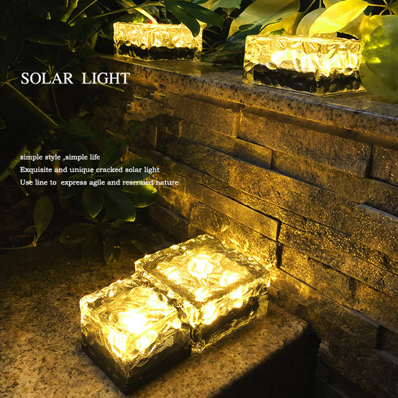 1/4LED Solar Ziegel Eiswürfel Lichter Wasserdichte Pflaster Landschaft Pfad Lichter Lampe für Garten Dekoration Outdoor Weihnachten Lichter_voghion.com