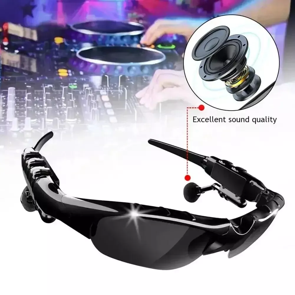 Cuffie stereo sportive Bluetooth wireless per ciclismo, occhiali da sole 5.0, telefono_voghion.com