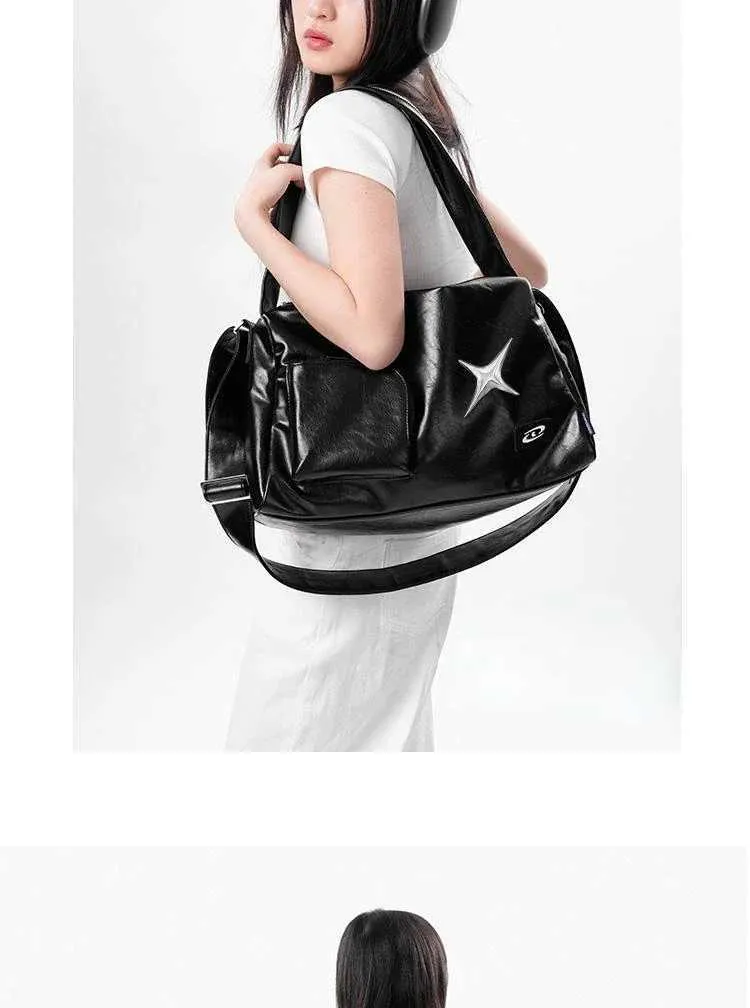 Sier Y2k S For Women Aesthetic Designer Large Capacity Shoulder Bag Commuter Pu Leather Shopper Handba241211_voghion.com