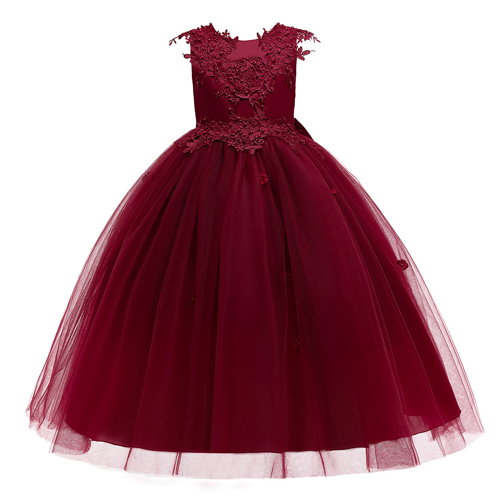 Petite robe Tutu à fleurs pour fille, fête d'anniversaire, communion, perlée, nouvel an, noël, princesse, manches volantes, 2024_voghion.com