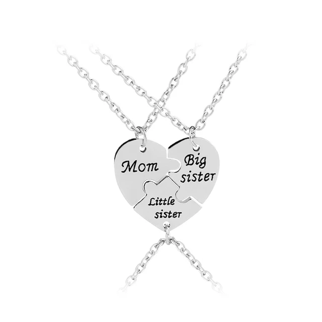 Collier tendance pour petite sœur, bijoux de famille, cadeau spécial pour maman, grande petite sœur, cadeau de fête pour la fête des mères_voghion.com