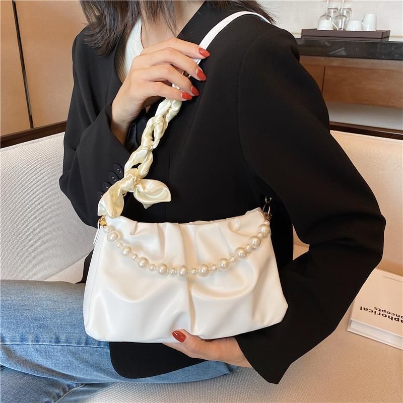 Modische plissierte Umhängetasche, Schultertasche, modische Wolken-PU-Leder, kleine Handtaschen, Geldbörse für Damen,_voghion.com