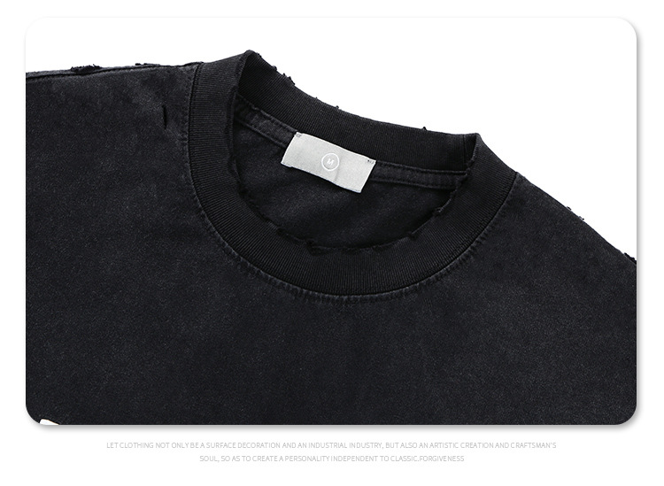 Vêtements pour hommes SUP | Nouvelle marque de mode d'été 2024 Rich Second Generation Melancholy Boys Creative Letter Perforated Washed_voghion.com