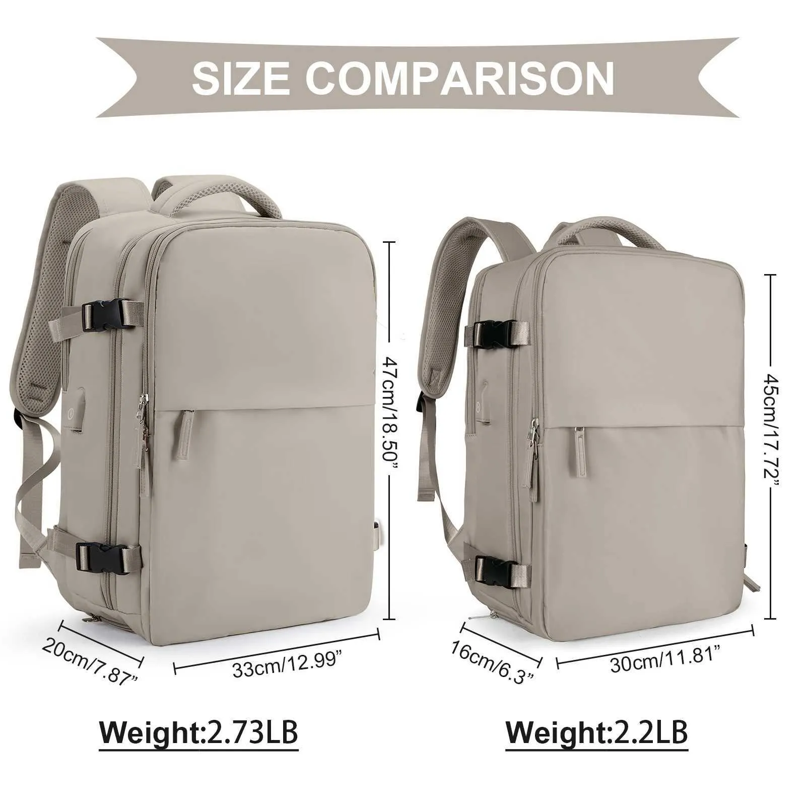 Reiserucksack für Männer und Frauen, 40 l, flugzugelassen, Handgepäck, Diebstahlschutz, Business-Laptop, großer Tagesrucksack, Weekender_voghion.com