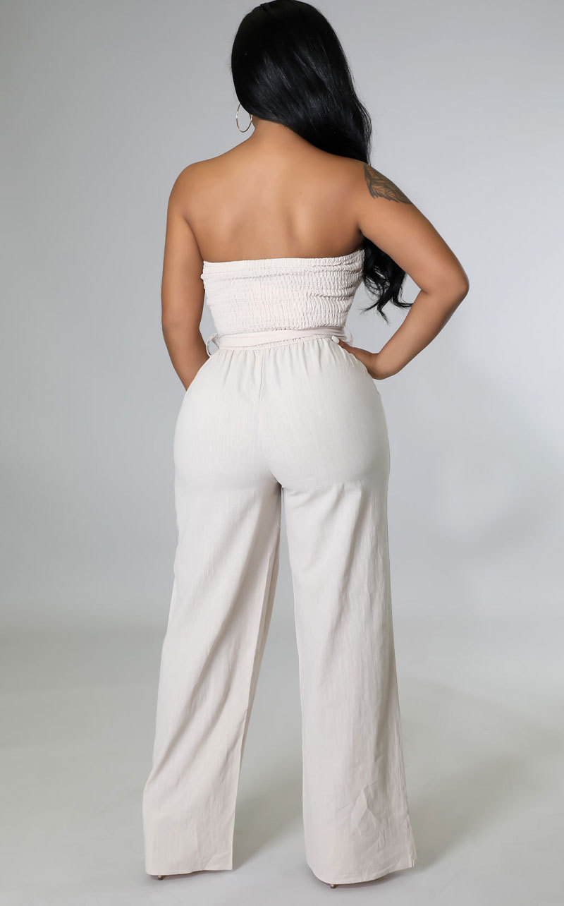 Women's Summer Jumpsuit Casual Solid Colour Bra Style Bodysuit_voghion.com