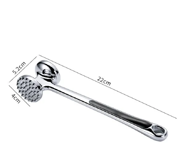 Attendrisseur de viande en alliage de zinc avec poignée antidérapante double face - Outil de cuisine_voghion.com