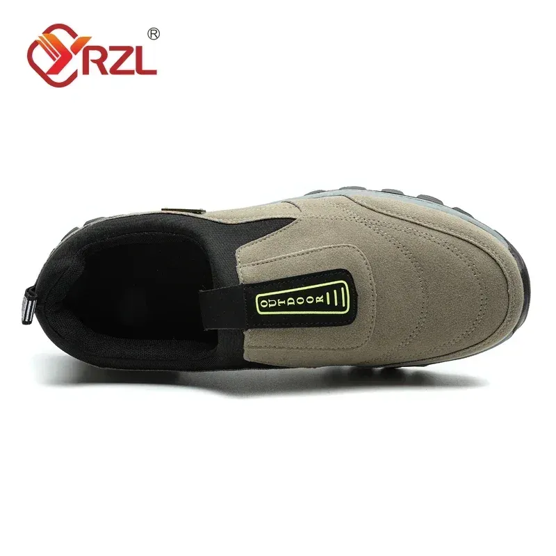 YRZL Outdoor-Wanderschuhe zum Reinschlüpfen, lässig, atmungsaktiv, Wildleder, rutschfeste Wanderschuhe für Herren_voghion.com