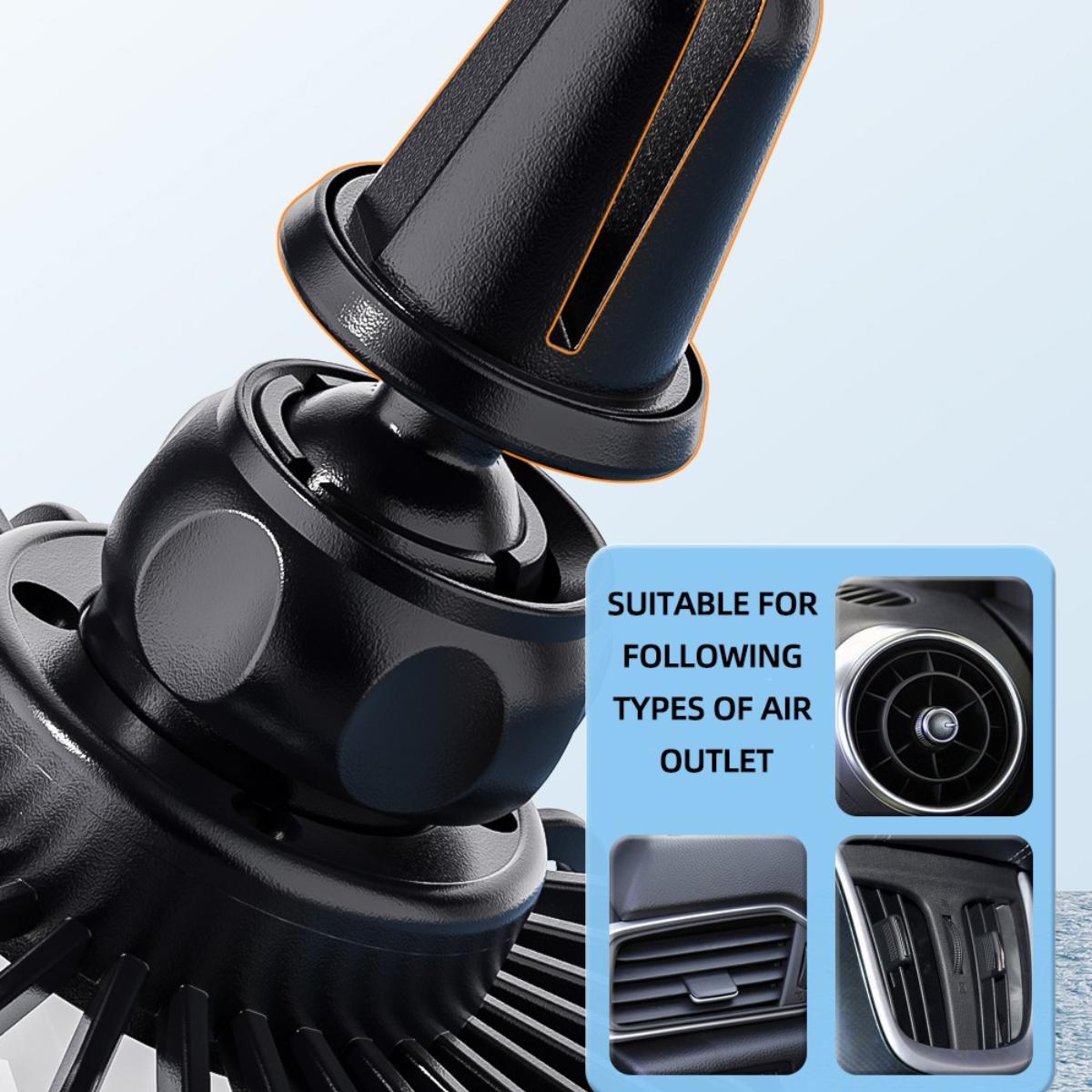 12-24V automobilio apšvietimas LED oro išleidimo angos ventiliatorius 230 daugiafunkcis mini USB 360° besisukantis aušinimo automatinis cirkuliatorius 3 greičių elektrinis įtaisas_voghion.com