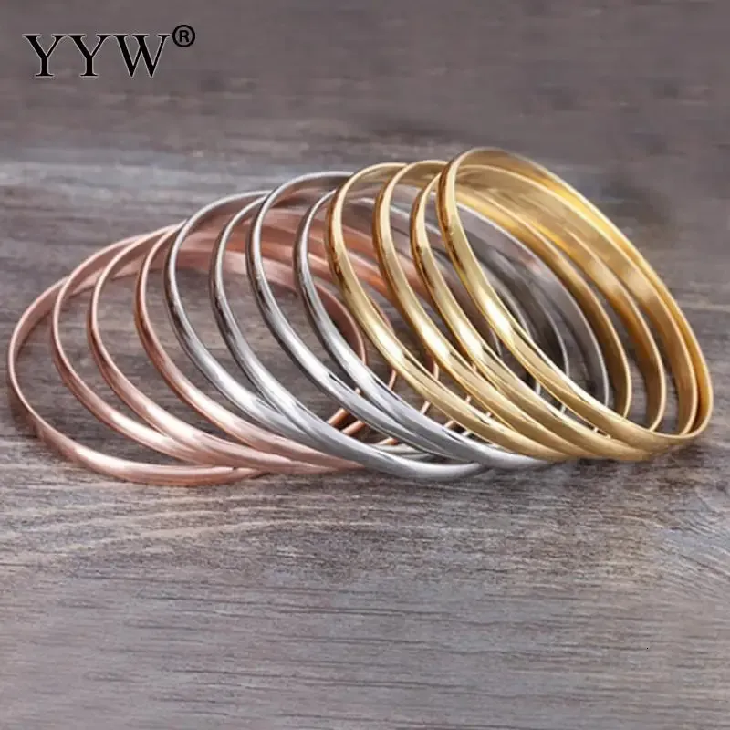 Set di bracciali rigidi in acciaio inossidabile oro e rosé donna_voghion.com