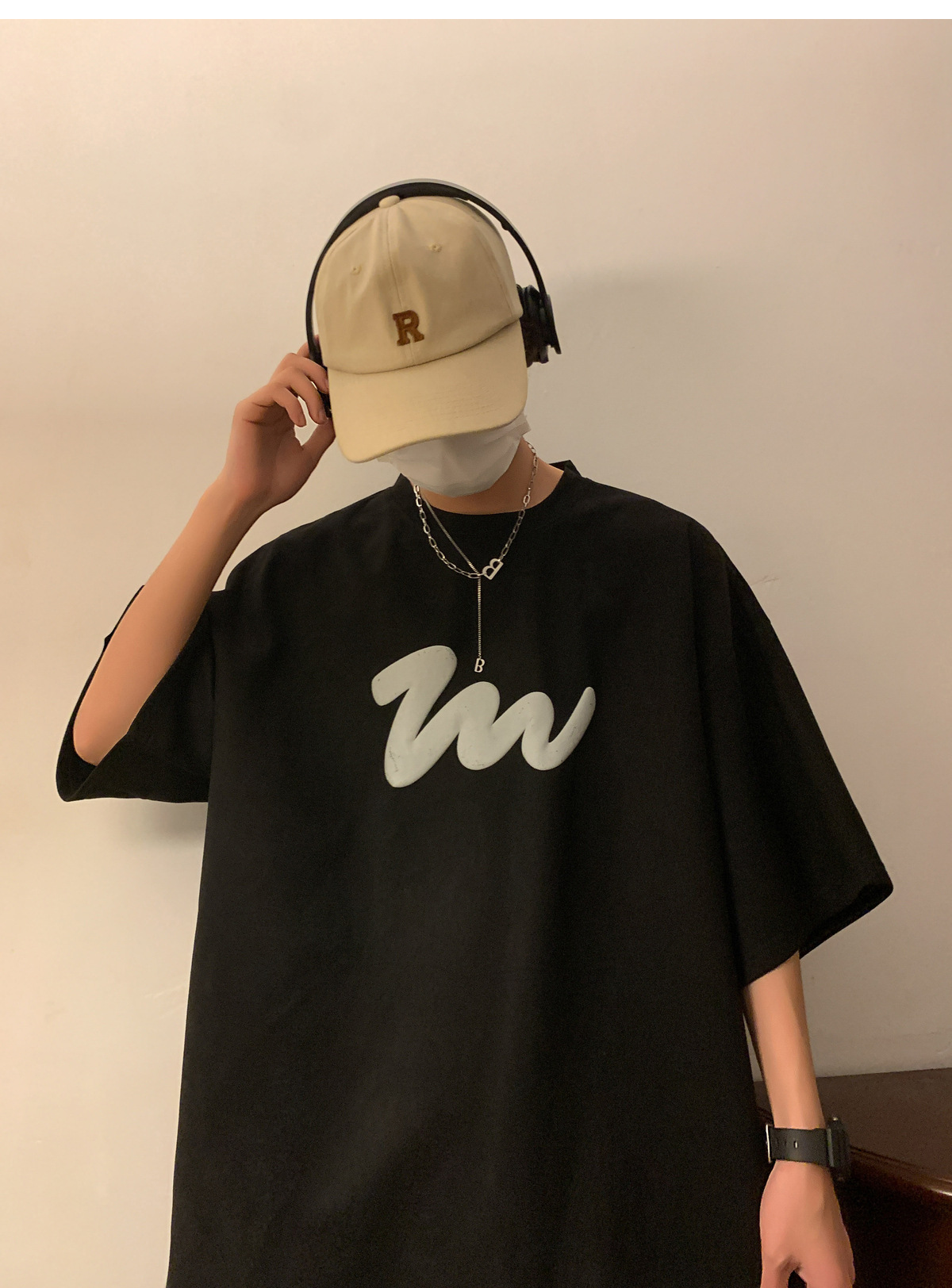 T-shirt a maniche corte pesante in stile americano per uomo, nuova estate alla moda, oversize, ampia e versatile, in pelle scamosciata, maniche corte_voghion.com