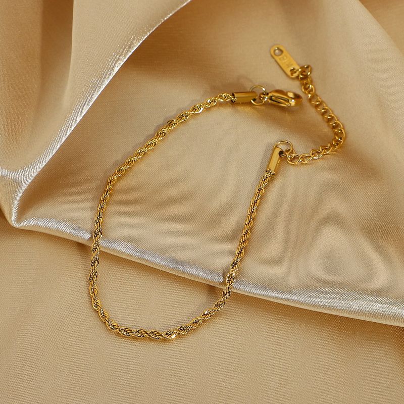 Bracciale a catena placcato oro classico regalo gioielli donna_voghion.com
