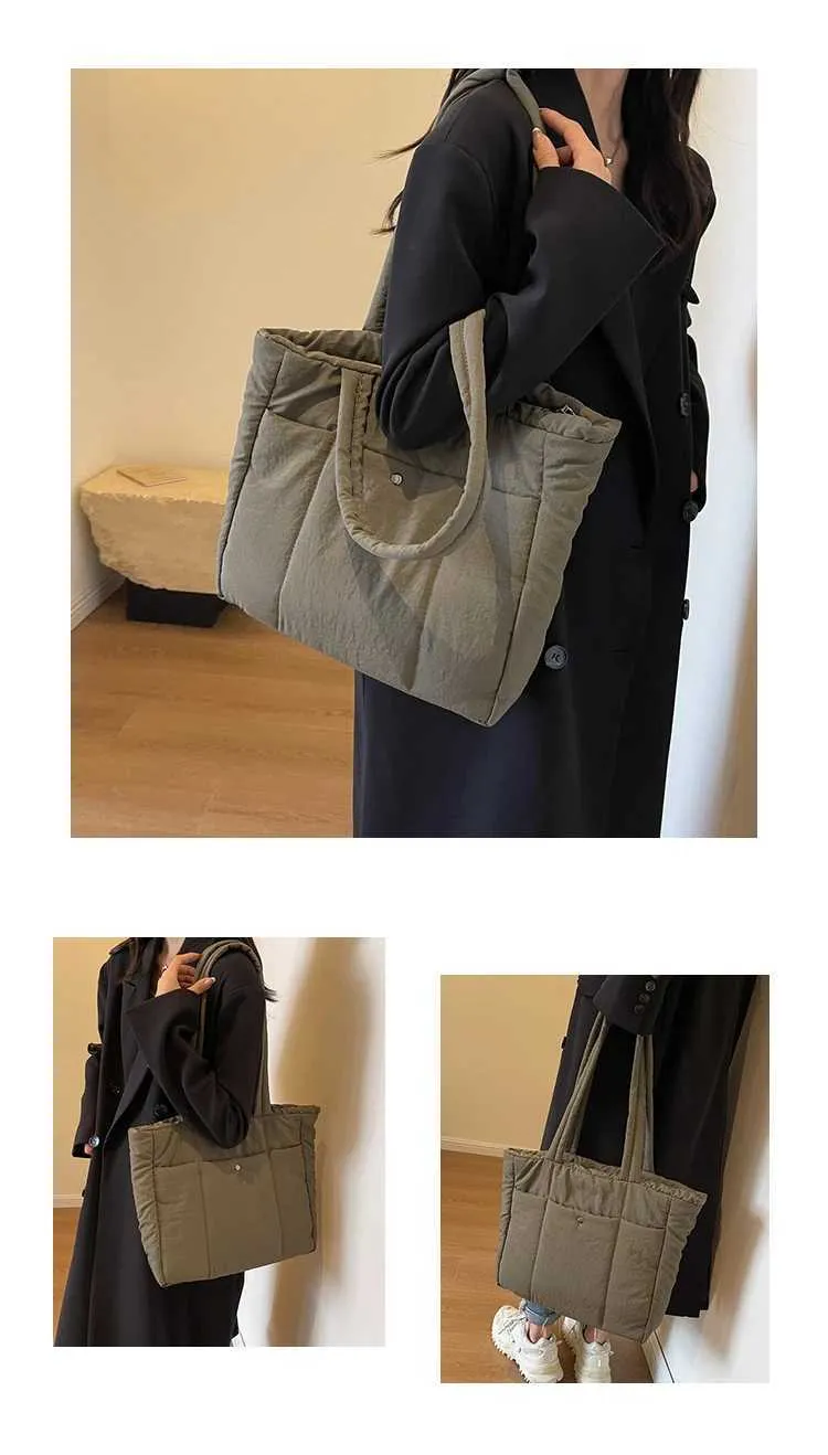 Soft for fabrics solid colored Fem large capacity handbags shopping bags Y241109_voghion.com