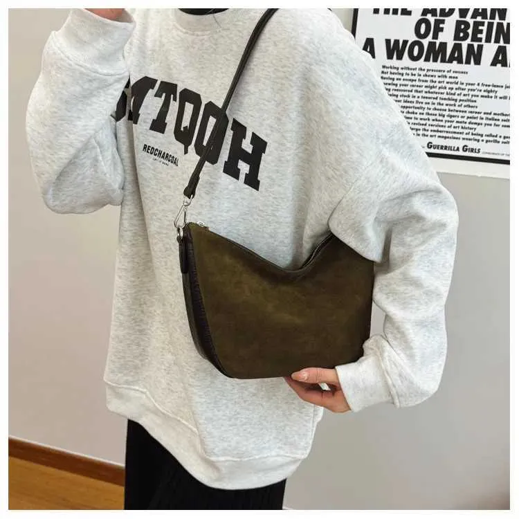 Crossbody Bag Patchwork Pu Leather Satchel Large Shoulder Bag_voghion.com