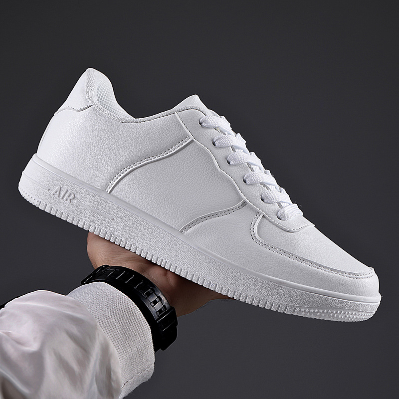 702 men’s and women’s sneakers white shoes spring low-top leather flat bottom retro skateboard shoes plus size sports casual shoes pure black