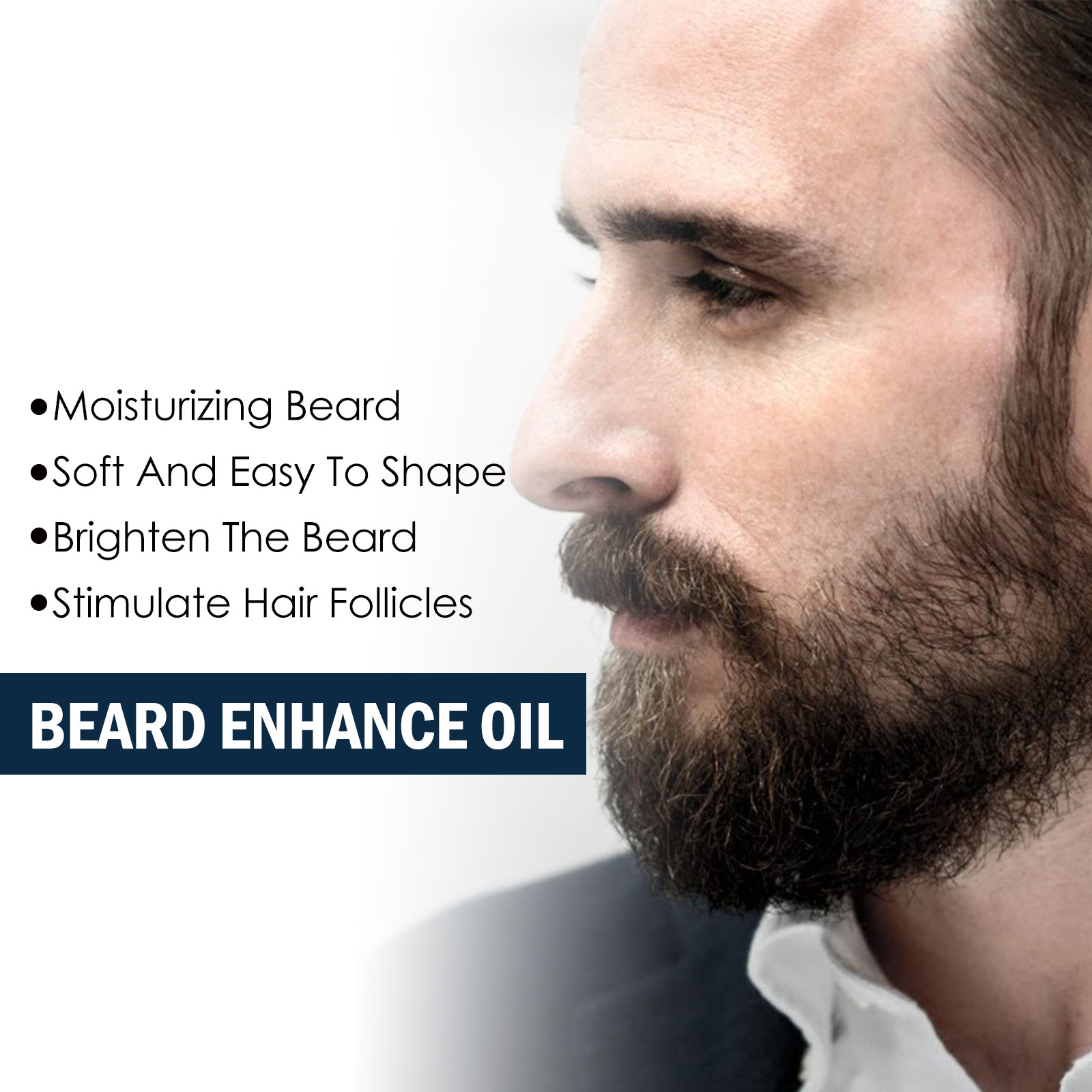 EELHOE Beard Treatment Oil, Strong Fur Root Moisturizing Soft Brightening Men's Beard Nourishing Thick Hair Essential Oil_voghion.com