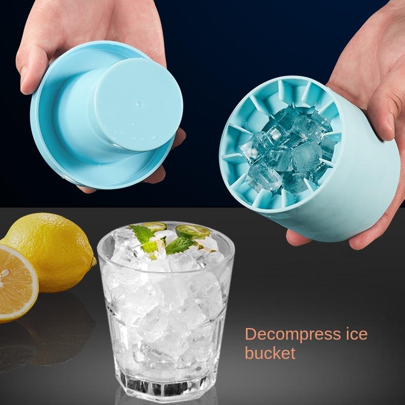 Secchiello per ghiaccio Stampo per cubetti di ghiaccio Vassoio per alimenti in silicone per congelamento rapido Produttore di ghiaccio creativo Design creativo Secchiello per ghiaccio Whiskey Birra_voghion.com