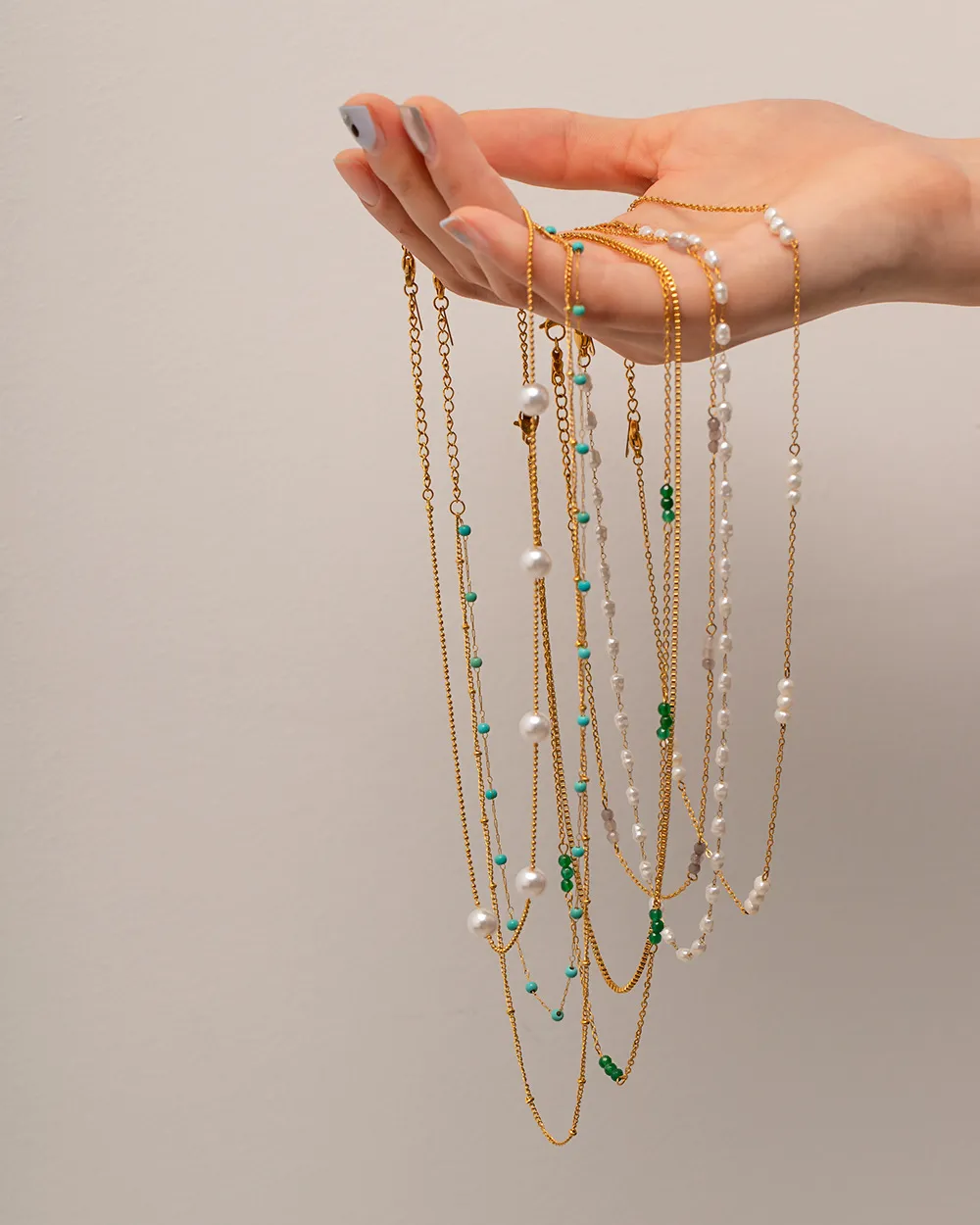 Goldene Perlenketten Halskette Für Damen Elegantes Schmuck Geschenk_voghion.com