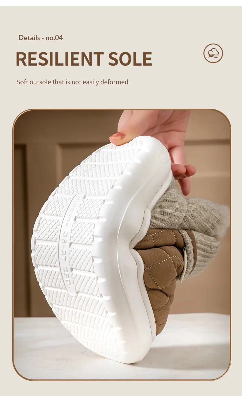 Scarpe invernali calde antiscivolo con suola spessa, con borsa in pile e pantofole in cotone per uso esterno 250724_voghion.com