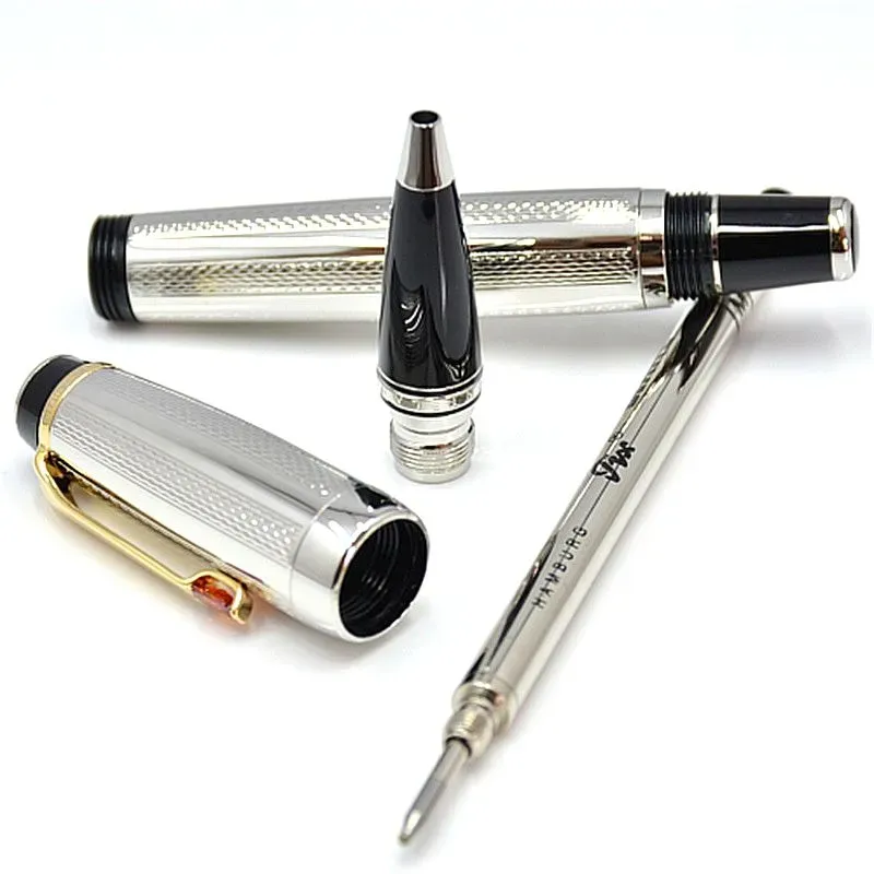 wholesale Wholesale Top High Quality Writing Pen Golden Silver Wave Point Design Rollerball Fountain Pens Office School Supplies With Diamond And_voghion.com