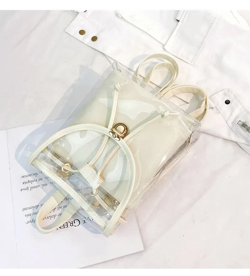 Mini moda donna PVC Designer Girl trasparente borsa trasparente zaino da viaggio in gelatina per borse a tracolla femminili da donna_voghion.com