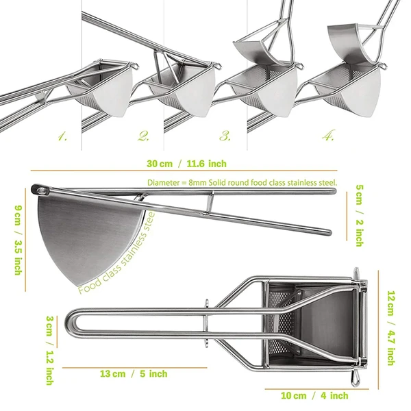 Stainless Steel Potato Masher, Dishwasher Safe, Efficient Kitchen Tool For Mashed Potatoes_voghion.com