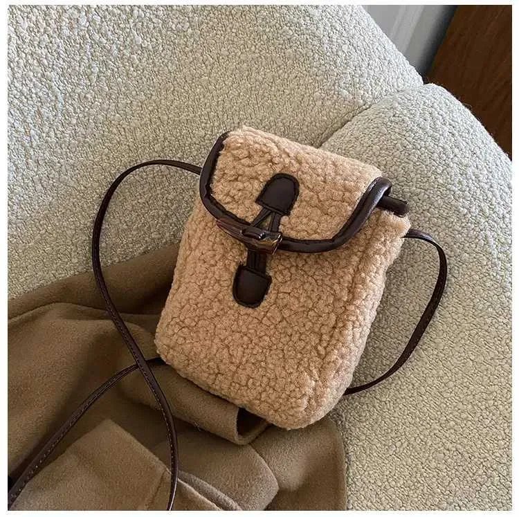 Plüss Crossbody divatos téli női válltáska és kézitáska anya gyerek táskák lánynak C241212_voghion.com
