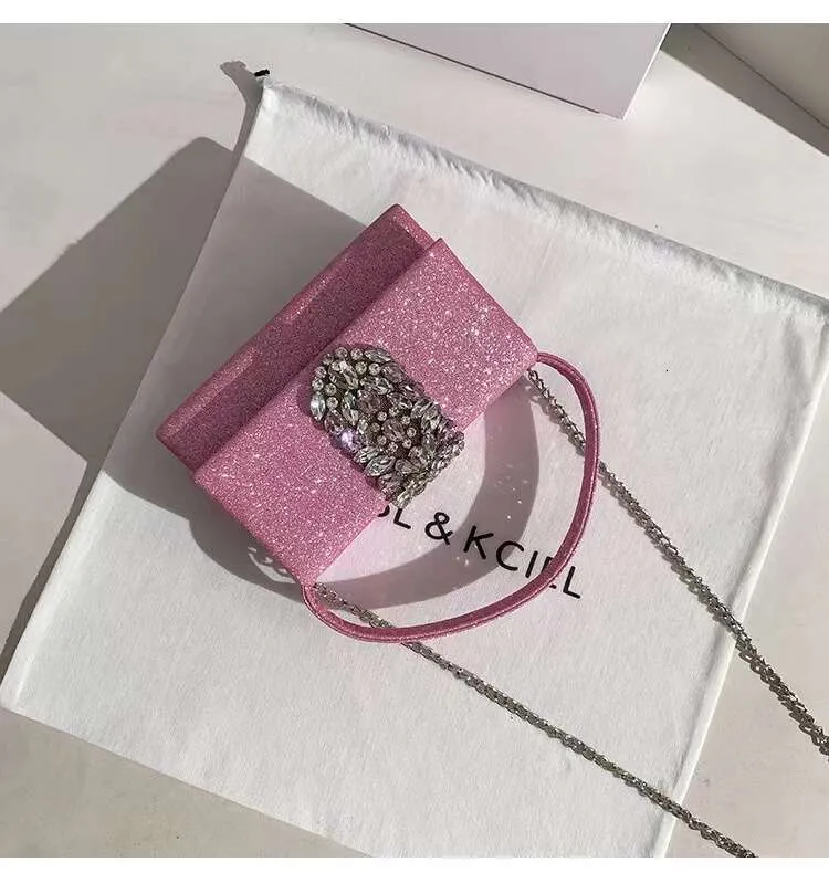 Borsa a mano quadrata glitterata da donna alla moda, in cristallo lucido, da sera, per matrimonio, festa, pochette, borsa a tracolla da donna_voghion.com