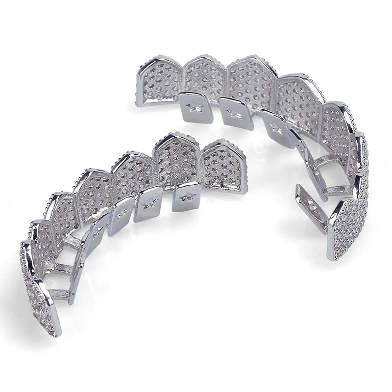 Vergoldetes Kupfer Hip Hop Iced Out Vampirzähne Fang Grillz Dental Mundgrills Zahnspangen Zahnkappe Rock Rapper Schmuck_voghion.com