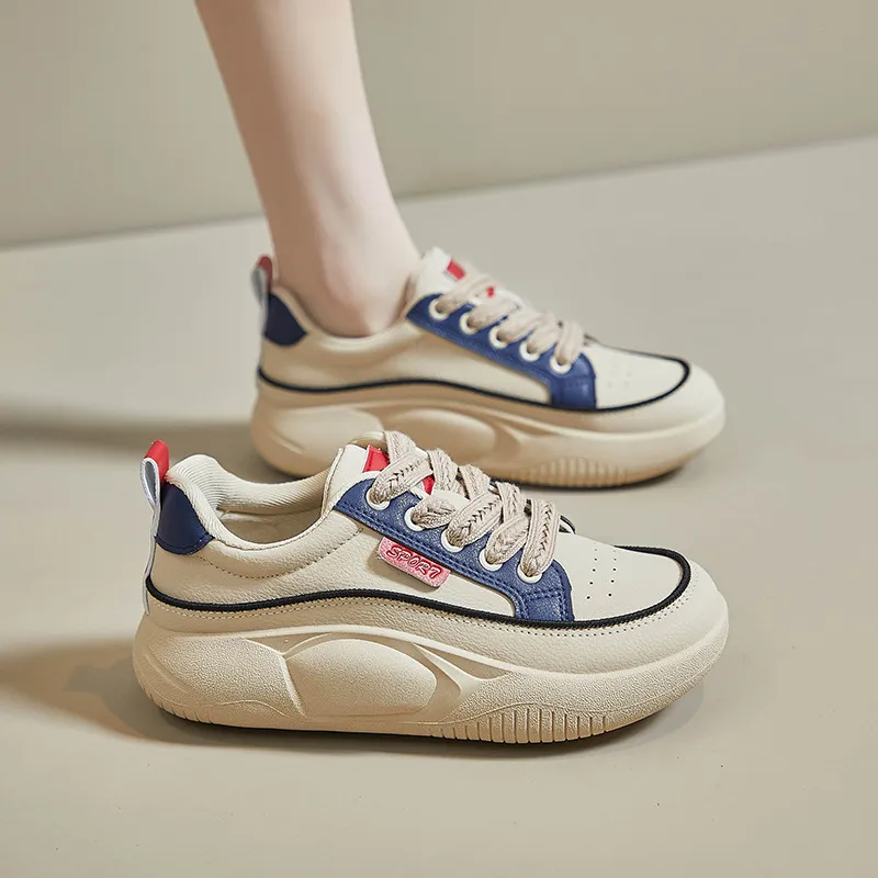 Thick Soled Shallow Low Cut Dad with Mesh for Comfortable Breathability Minimalist and Versatile Casual Board Shoes_voghion.com