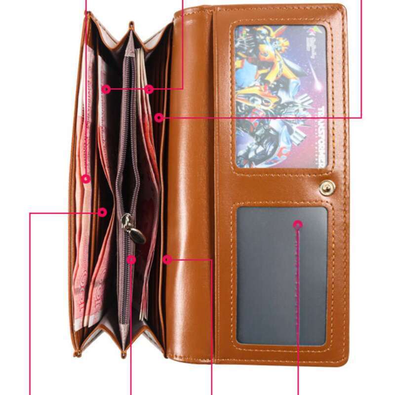 Portafoglio pieghevole grande multi-slot sottile lungo da donna, nuovo di zecca_voghion.com