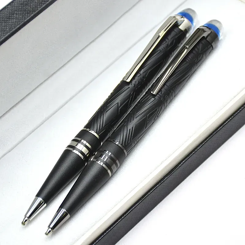 wholesale Wholesale Wholesale Luxury Monte Starwalk Blue Crystal Top Rollerball Pen Ballpoint Pen Metal Relief Barrel Office Writing Fountain Pens_voghion.com