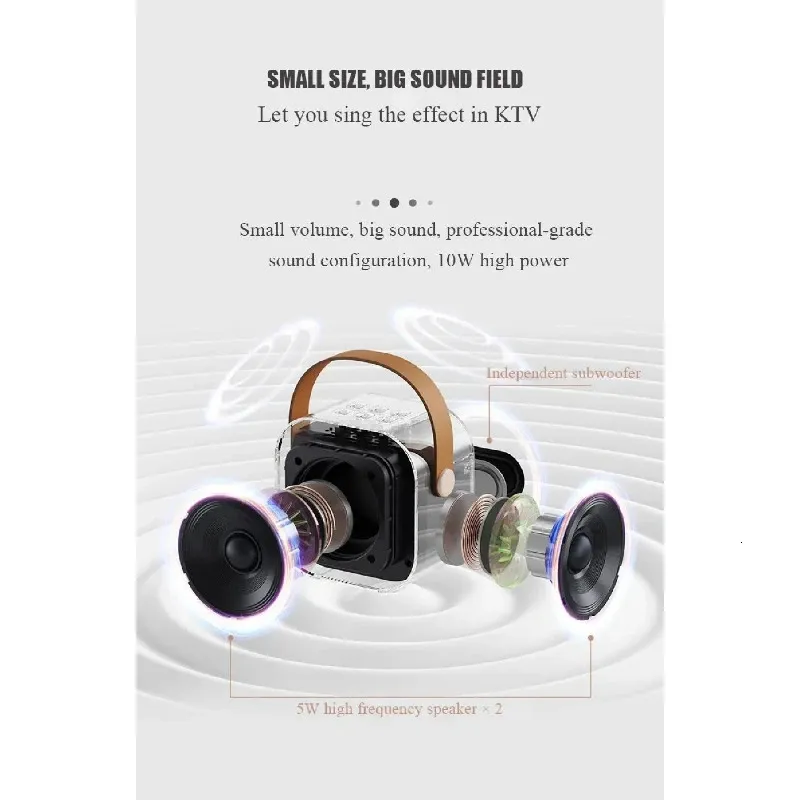 K12 Karaoke Hine Portable Bluetooth 5.3 PA Speaker System With 1-2 Wireless Microphones Home Family Singing Kids Xmas_voghion.com
