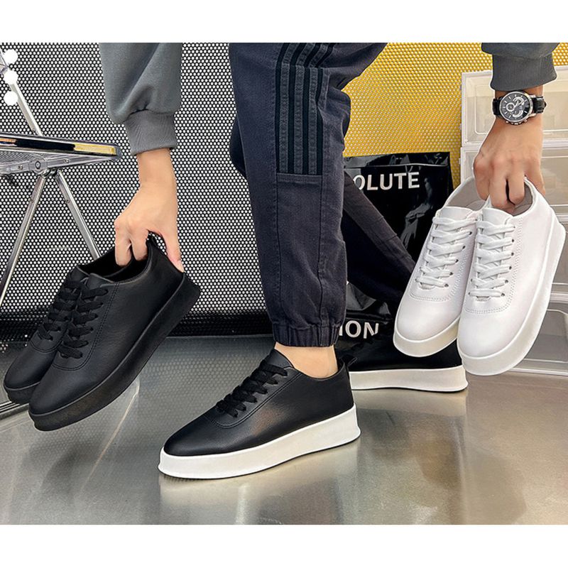 Herren 2024 neue Herbstsport Casual Board atmungsaktive koreanische Version dicke Sohle erhöhen kleine weiße Flutschuhe_voghion.com