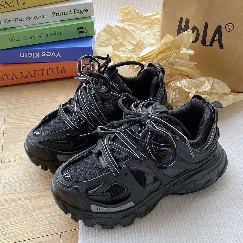 Size 41 42 Womens Casual Sports Men Stylish Brand Design Ladies Chunky Sneakers Thick Sole Tennis Shoes 43 44 Big_voghion.com