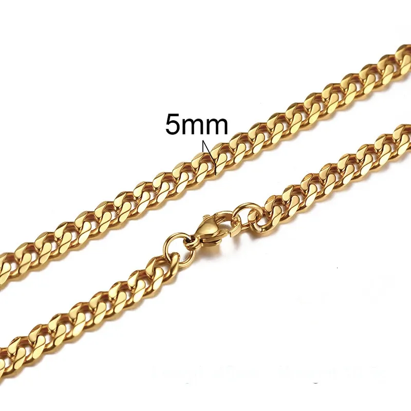 GIROCOLLO CUBANO DA 3 A 7 MM COLLANA IN ORO GIALLO 14K PER GIOIELLI DA UOMO_voghion.com