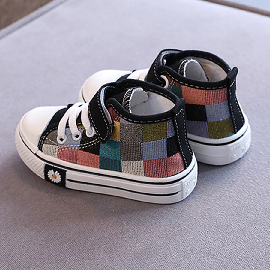 Children Canvas Shoes 2025 Spring Fashion Kids Britain Breathable Assorted Happysteps Casual Girls High-top Lattice_voghion.com