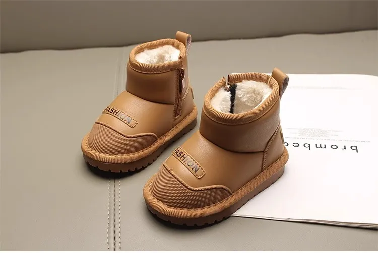 Bottes de neige pour enfants, nouvelle collection hiver 2025, courtes chevilles, Happysteps, antidérapantes, épaisses, en peluche, en caoutchouc, pour tout-petits, pour garçons_voghion.com