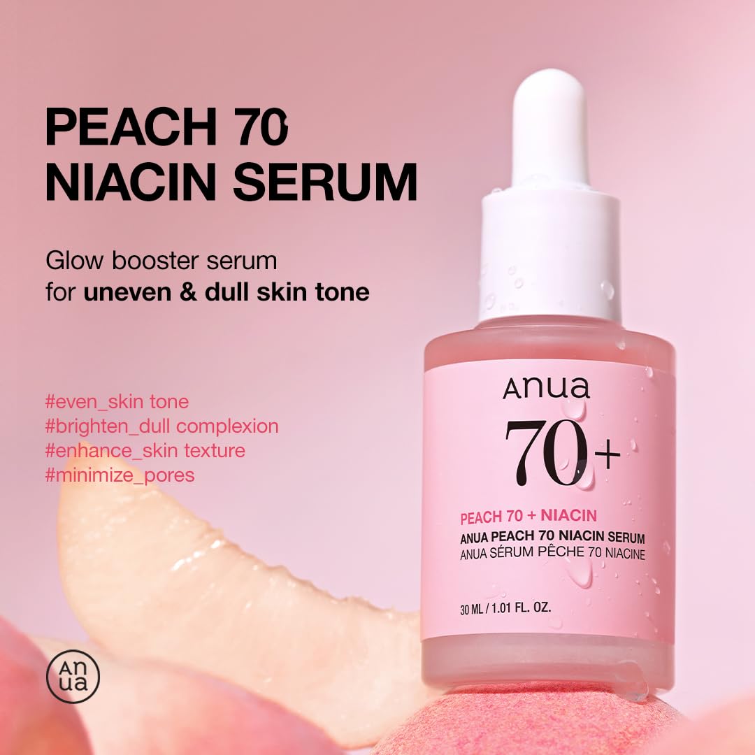 Neit Anua Peach 70 Niacinamid Serum 30ml liicht hydratiséierend Gesiichtsserum deeglech propper Schéinheet (1.01 Fl. Oz.)_voghion.com