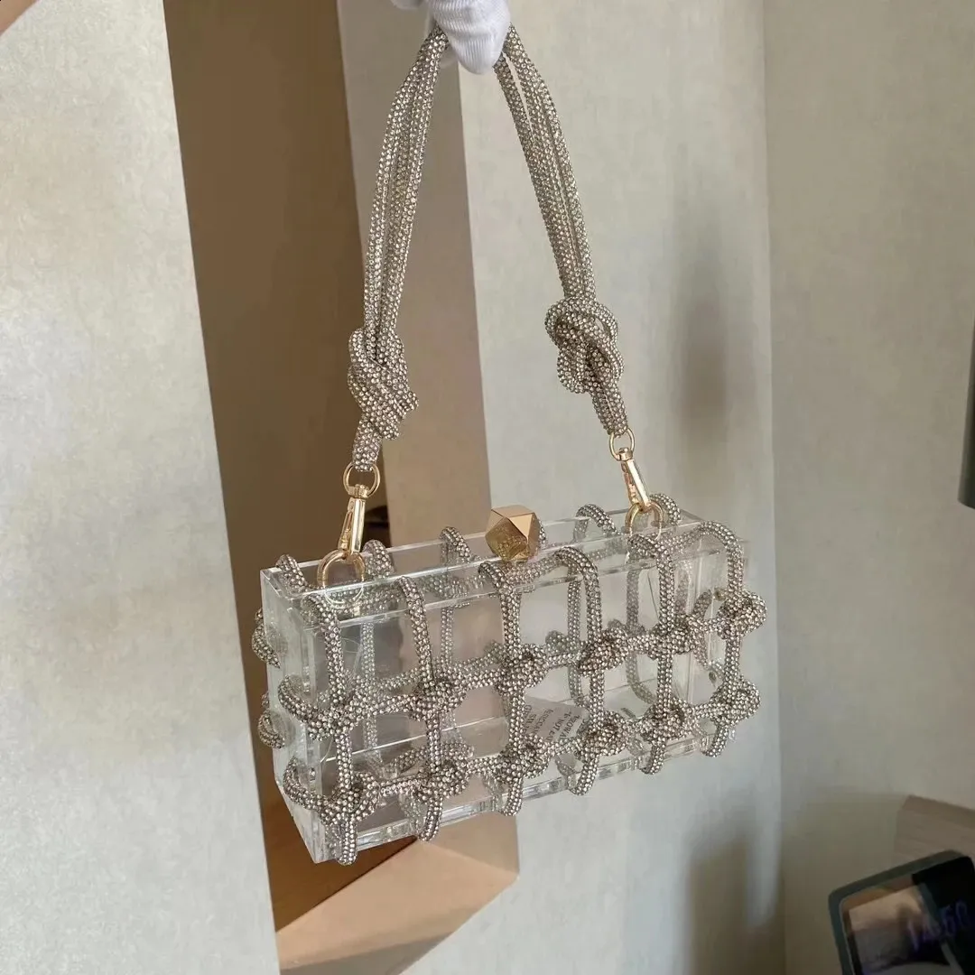 20 Colors Dia Clear Acrylic Box Evening Clutch Bags Women Woven Knotted Rope Rhie Purse And Handbags 240725_voghion.com