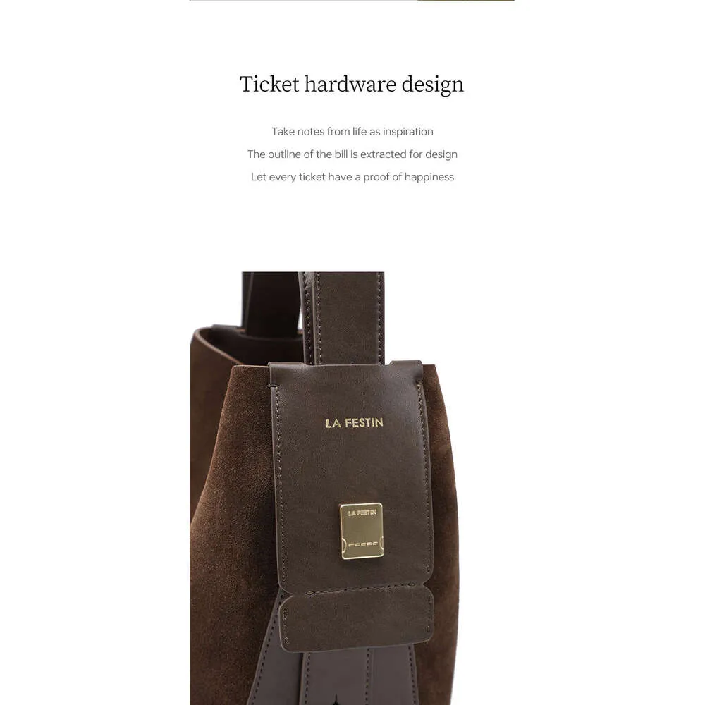 LA FESTIN Original Femmes 2024 Nouveau Seau En Daim Décontracté Sacs À Main Épaule Bandoulière Sac D'hiver_voghion.com