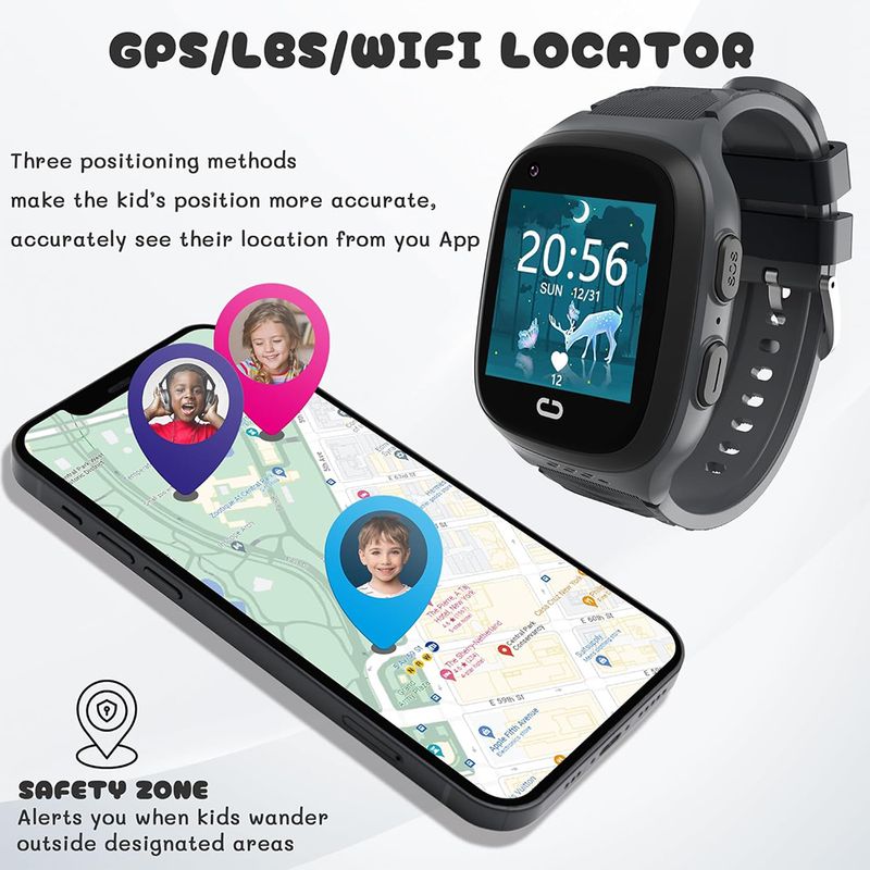2024 Smart For Kid 4G Sim Card Video Call SOS GPS Location Student Watch for Children Boy Girl Smartwatch_voghion.com