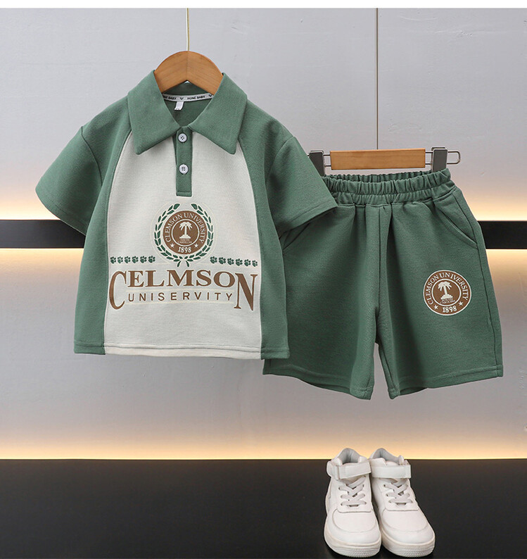 Mother&Kids guttesommer-polo-skjortesett for barn, pene, avslappede, trendy barneklær_voghion.com