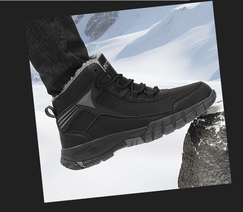 Grensoverschrijdende antislip wandelschoenen in grote maten, sneeuwfleece-verdikte sneaker, waterdicht, koudebestendig, warm, hoog model katoen_voghion.com