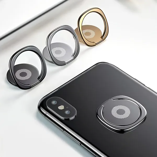 1pc Cell Phone Ring Holder Stand; 360 Degree Rotation Finger Ring Kickstand With Polished Metal Phone Grip For Magnetic Car Mount Compatible With IP_voghion.com