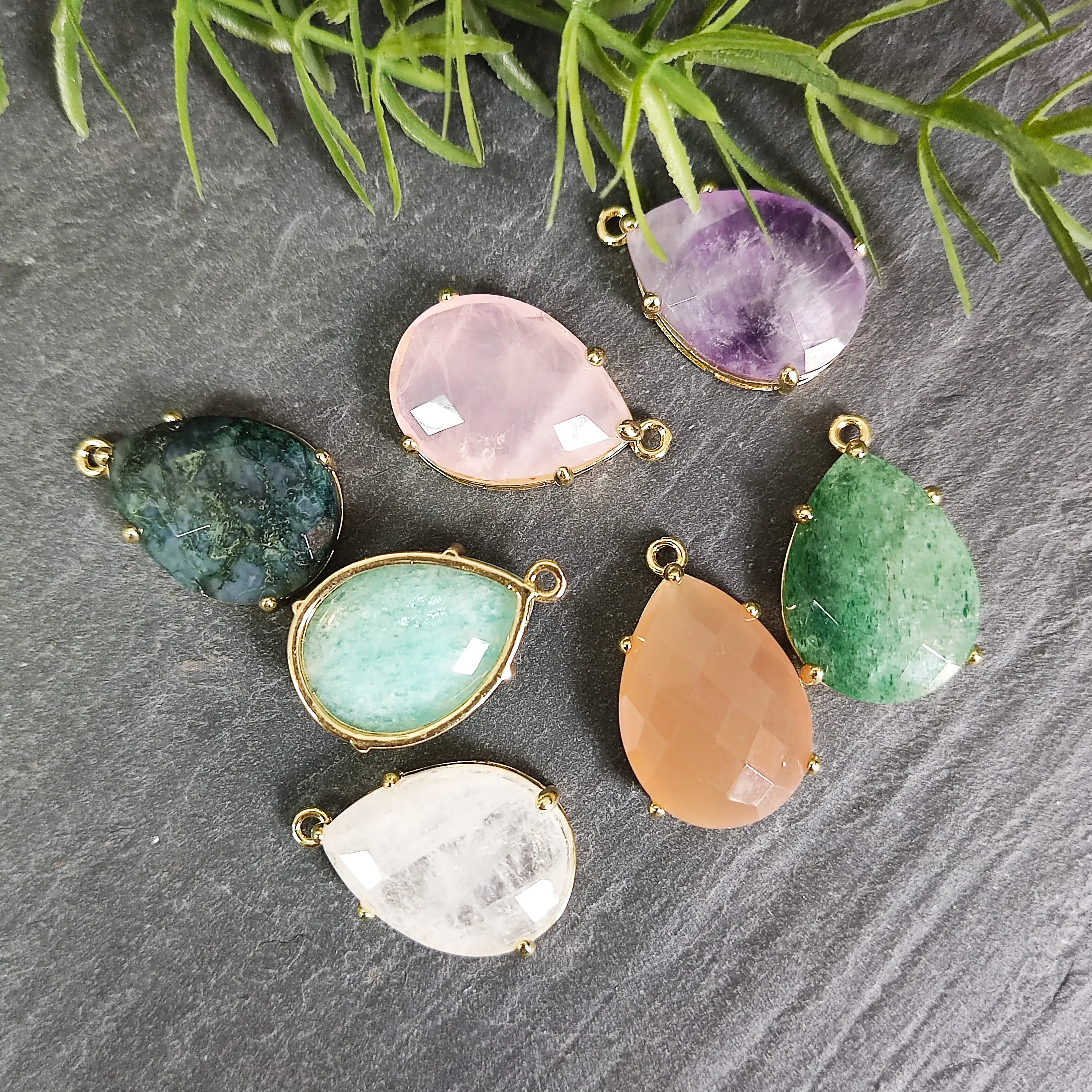 Collane con ciondolo con pietre preziose naturali, pietra del sole, cristallo curativo ametista per orecchini, collane, accessori per gioielli fai da te_voghion.com