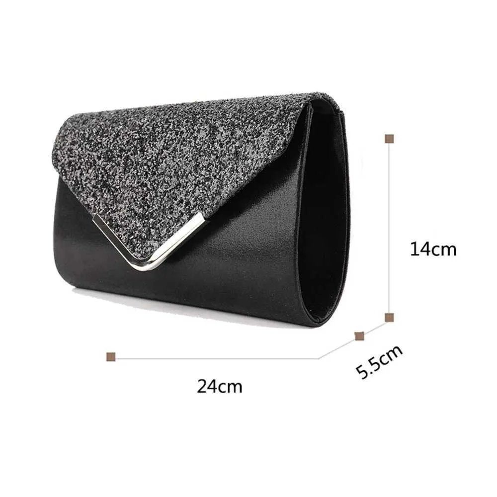Womens envelope evening chain shoulder bag sparkg banquet ps wallet womens wedding party clutch mini handbag Y241019_voghion.com