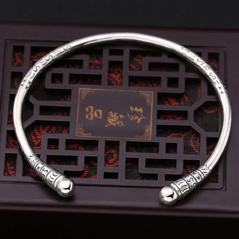 Sterling Silver Bangle Bracelet Classic Minimalist Jewellery_voghion.com