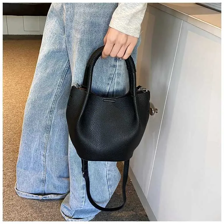 Einfache, solide Eimer-Handtaschen für Frauen, große Kapazität, lässige Pendler-Verbundtaschen, vielseitige Umhängetaschen für Frauen_voghion.com
